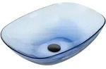AUFSATZWASCHBECKEN Blau 54/36 cm Mineralwerkstoff Moengo