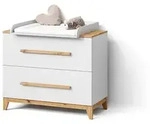 WICKELKOMMODE Mailo Wei&szlig;/Artisan mit 2 Schubladen
