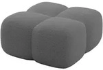 POUF Miko-Puf 90x90x45 cm Grau Boucl&eacute; Modular Sitzhocker