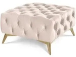HOCKER Chesterfield Whitby Beige Samt mit goldenen F&uuml;&szlig;en