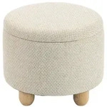 HOCKER-MIT-STAURAUM Polyester Beige