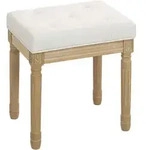 SITZHOCKER Polyester Gummiholz Beige