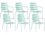GARTENSTUHL 6er Set Metall Mintgr&uuml;n Terenzo