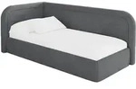 EINZELLBETT Jugendbett mit Bettkasten, Rechts - JOVY 80x200 Dunkelgrau