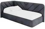EINZELLBETT Jugendbett mit Bettkasten, Rechts - FIKY 100x200 Dunkelgrau