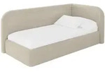 EINZELLBETT Jugendbett mit Bettkasten, Links - JOVY 80x200 Dunkelbeige