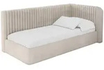 EINZELLBETT Jugendbett mit Bettkasten, Links - AURY 80x200 Beige