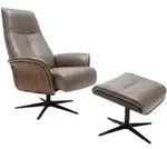 RELAXSESSEL FERREIRA Anthrazit Lederfaserstoff Relaxfunktion