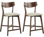 BARSTUHL 2er-Set Holz Braun/Beige Holly