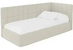 EINZELLBETT Jugendbett mit Bettkasten, Links - TULY 90x200 Beige
