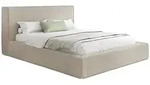 POLSTERBETT Merlin mit Bettkasten, Metall-Lattenrost & hohem Kopfteil in Beige