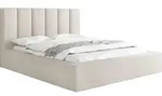 POLSTERBETT Amira mit Stauraum, Lattenrost und hohem Kopfteil - Creme Chenille