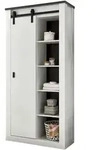 STAURAUMSCHRANK wei&szlig; Pinie, anthrazit, Landhaus, Regalschrank 93 x 201 cm
