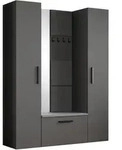GARDEROBENSCHRANK MODULO 160,6/204/40 cm Modern Garderobe-Set Grau