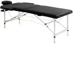 MASSAGELIEGE Kunstleder Aluminium Schwarz