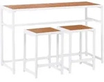 GARTENBAR Set 2-Sitzer AVETRANA Braun/Wei&szlig; Metall