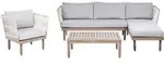 LOUNGE-SET mit Tisch 4-Sitzer Akazienholz linksseitig Braun/Grau Cremona