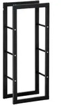 KAMINHOLZREGAL, Stahl, Schwarz, 40L x 25B x 100H cm