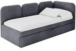 EINZELLBETT Jugendbett mit Bettkasten und Matratze H3/H4, Links - ALVY 80x200