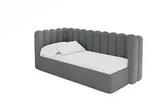 EINZELLBETT Jugendbett mit Bettkasten, Rechts - HUGY 80x200 Dunkelgrau