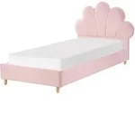KINDERBETT Muschel Samtstoff 90/200 cm Rosa Neulise