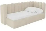 EINZELLBETT Jugendbett mit Bettkasten, Links - HUGY 100x200 Beige