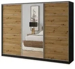 SCHWEBET&Uuml;RENSCHRANK NATA 250/205/58 cm 3-t&uuml;rig mit Spiegel und Schubladen...