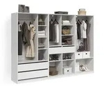 KLEIDERSCHRANK Trento Wei&szlig; 3er Set