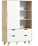 KLEIDERSCHRANK MDF Kiefernholz Eiche Weiss
