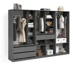 KLEIDERSCHRANK Trento Anthrazit 3er Set