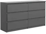 KOMMODE NUDO 138,5/78,5/39cm mit 6 Schubladen T&uuml;ren Anthrazit