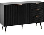 SIDEBOARD &ndash; Schwarz/Eiche-Dekor, 120x80x40 cm, mit T&uuml;ren und Schubladen,