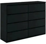 KOMMODE NUDO 120/101,5/39cm mit 8 Schubladen T&uuml;ren Schwarz