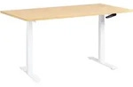 SCHREIBTISCH manuell h&ouml;henverstellbar 160/72 cm Hellbraun/Wei&szlig; Destines