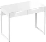 SCHREIBTISCH Stahl Holz Wei&szlig;
