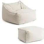 SITZSACK Boucl&eacute; Snug mit Hocker