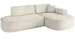 ECKSOFA Ottomane Rechts MARI-L1-v3 - 243x171x83 cm Ecru Velours