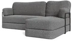 ECKSOFA SABI modulares Boneless Sofa mit Schlaffunktion Grau Boucle-Stoff