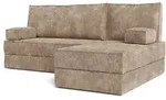 ECKSOFA NOTIA modulares Boneless Sofa mit Schlaffunktion Beige Kordstoff