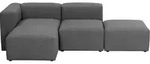 Ecksofa Lena in Anthrazit Flachgewebe