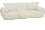 3-SITZER-SOFA Chenille 100 Polyester hochdichter Schaumstoff Cremewei&szlig;