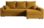 ECKSOFA mit Schlaffunktion und Bettkasten ALESIA-L 231x140x90 cm Senfgelb Cord