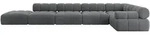 ECKSOFA modulares Sofa Felto-L3 - 475x190x70 cm Dunkelgrau Cord