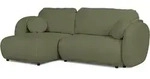 ECKSOFA Candy mit Schlaffunktion Gr&uuml;n Boucl&eacute;-Stoff - Ottomane links