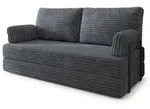 BETTSOFA SILAR aus Schaumstoff Kordstoff Grau Schlaffunktion