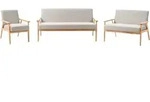 SOFA-SET 6-Sitzer Stoff Hellbraun/Grau Esrum