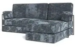 ECKSOFA NOTIA modulares Boneless Sofa mit Schlaffunktion Grau Kordstoff