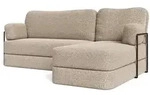 ECKSOFA SABI modulares Boneless Sofa mit Schlaffunktion Beige Boucle-Stoff