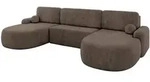 WOHNLANDSCHAFT mit Schlaffunktion und Bettkasten LIRA-U - 335x172x89 Braun