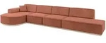 ECKSOFA Ottomane Links ARRIO-L3 - 413x171x83 cm Apricot